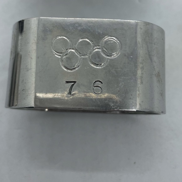 Rare 1976 Olympic Metal Napkin Ring Holders Set of 6 - Picture 2 of 4